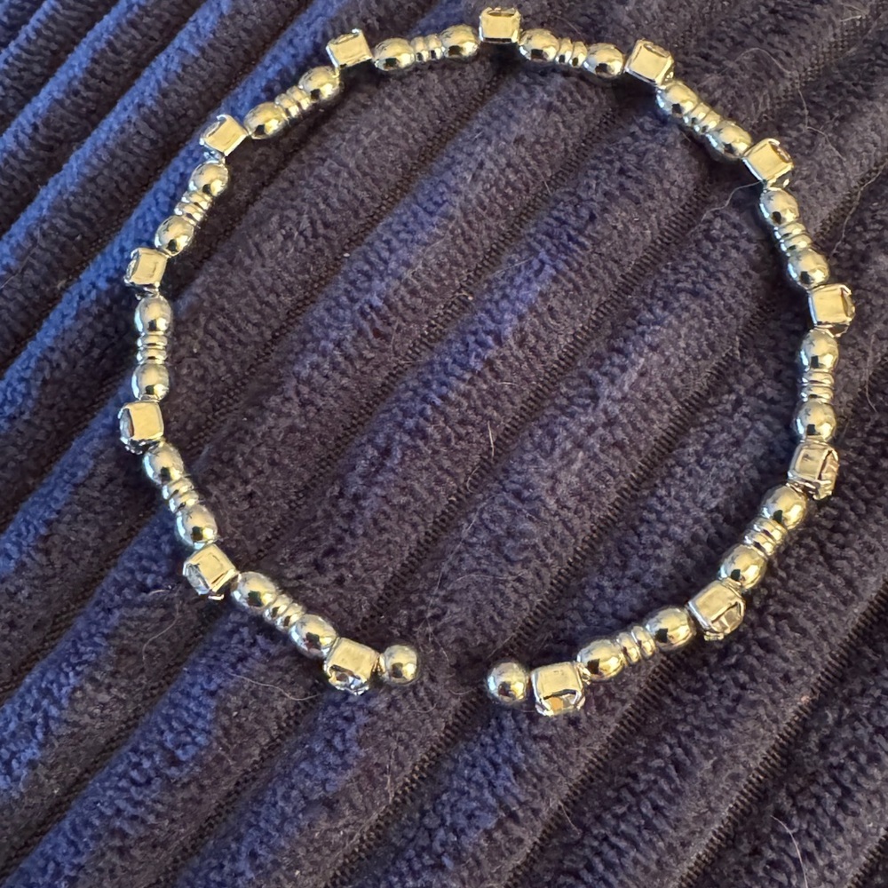 Elegant Silver Beaded Bracelet